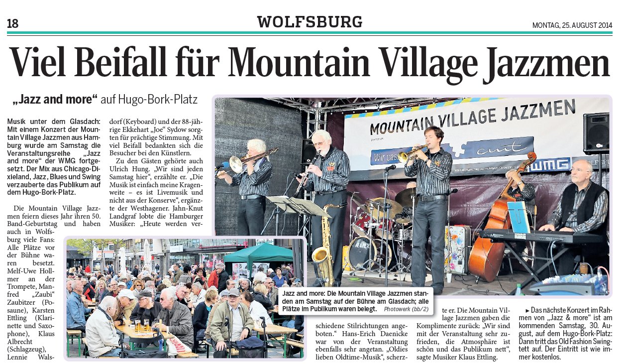Mountain Village Jazzmen bei Jazz & more in Wolfsburg, 23.8.2014